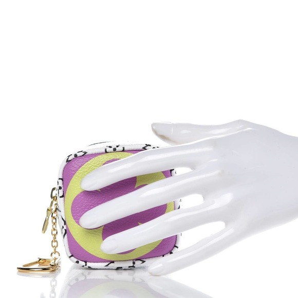 Louis Vuitton Giant Cube Monogram Purple/Black/White Coin Purse Chain Case LV - Picture 4 of 12